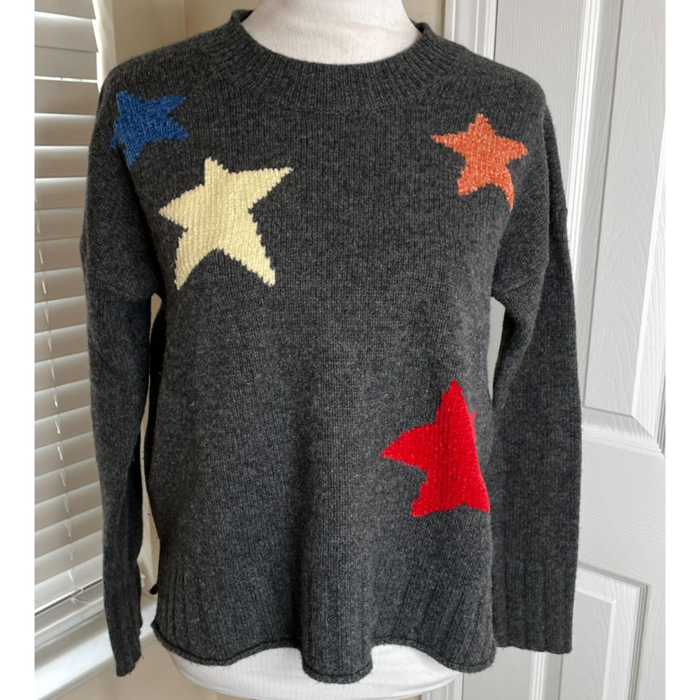 Madewell 100% Merino Wool Starry Night Pullover Sweater Size Small Heather Gray